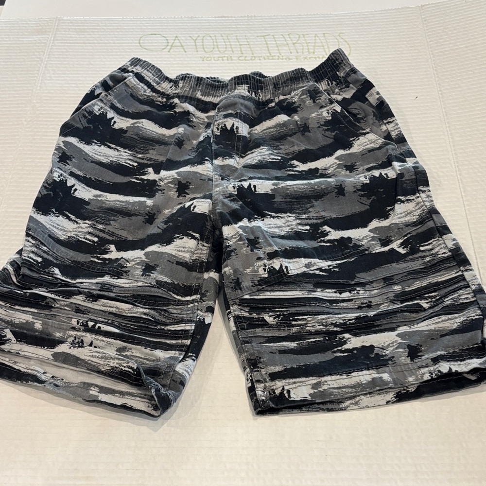 BOYS Black and Gray Patterned Shorts